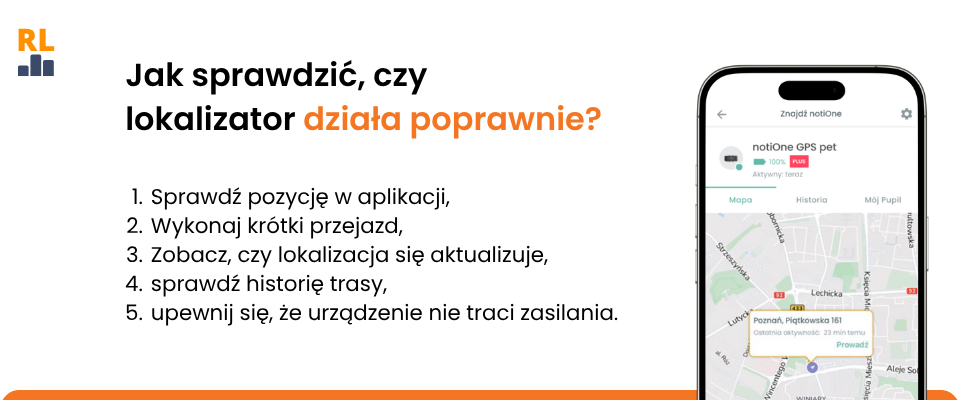 jak sprawdzic czy lokalizator dziala poprawnie